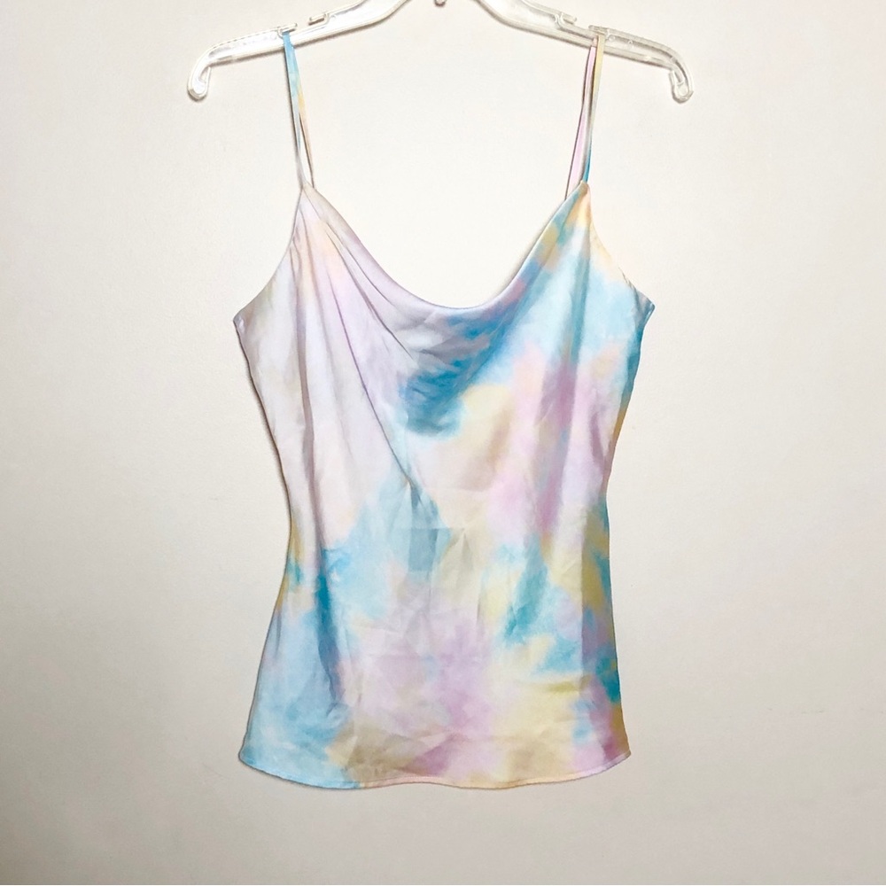 Zara Lightweight Pastel Tie-Dye Cowl Neck Cami Tank Top